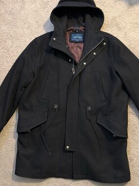 Cole Haan Men’s Black Hooded Coat